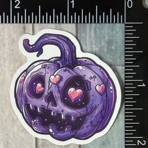 🌀10/$10🌀 Moonlit Purple Gothic Skull Reusable Waterproof Vinyl Sticker Decal
